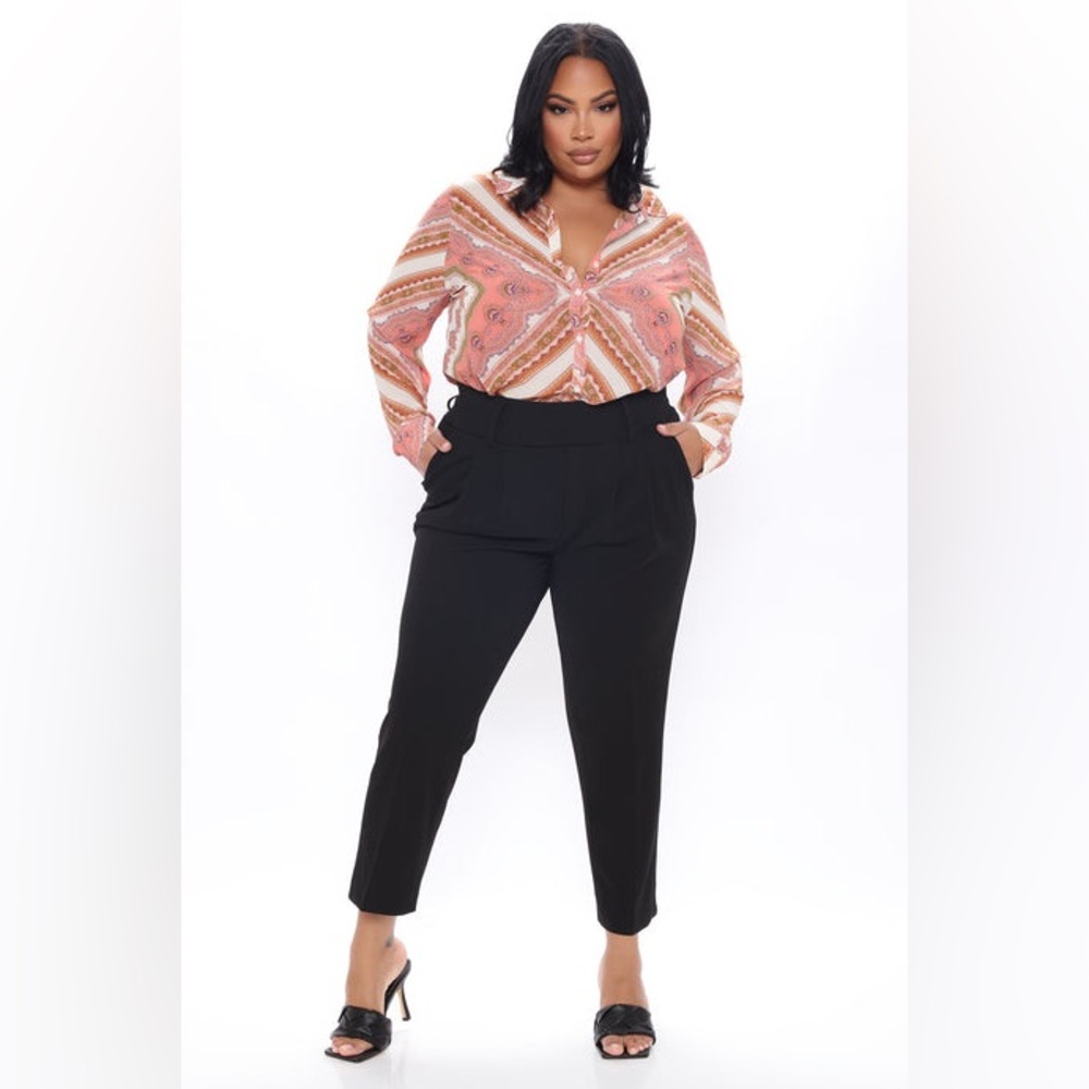 Fashion Nova Elegant Straight Black Ankle Trousers NWT